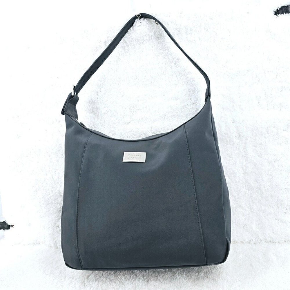 Vintage Diahann Carroll Navy Nylon Hobo Shoulder Bag